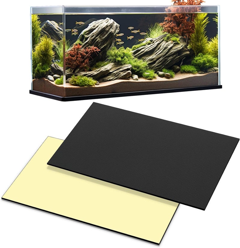 Pangda 2 Pack 23.6 x 15 Inch Aquarium Fish Tank Leveling Pad, 5 mm Thick Foam Fish Tank Mat Non-Slip Neoprene Foam Shockproof Easy to Cut for Water Stable Floor Protection Black - Image 1